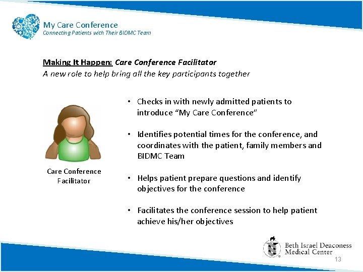 My Care Conference Connecting Patients with Their BIDMC Team Making It Happen: Care Conference