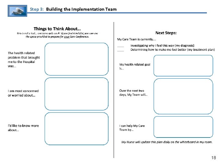 Step 3: Building the Implementation Team 18 