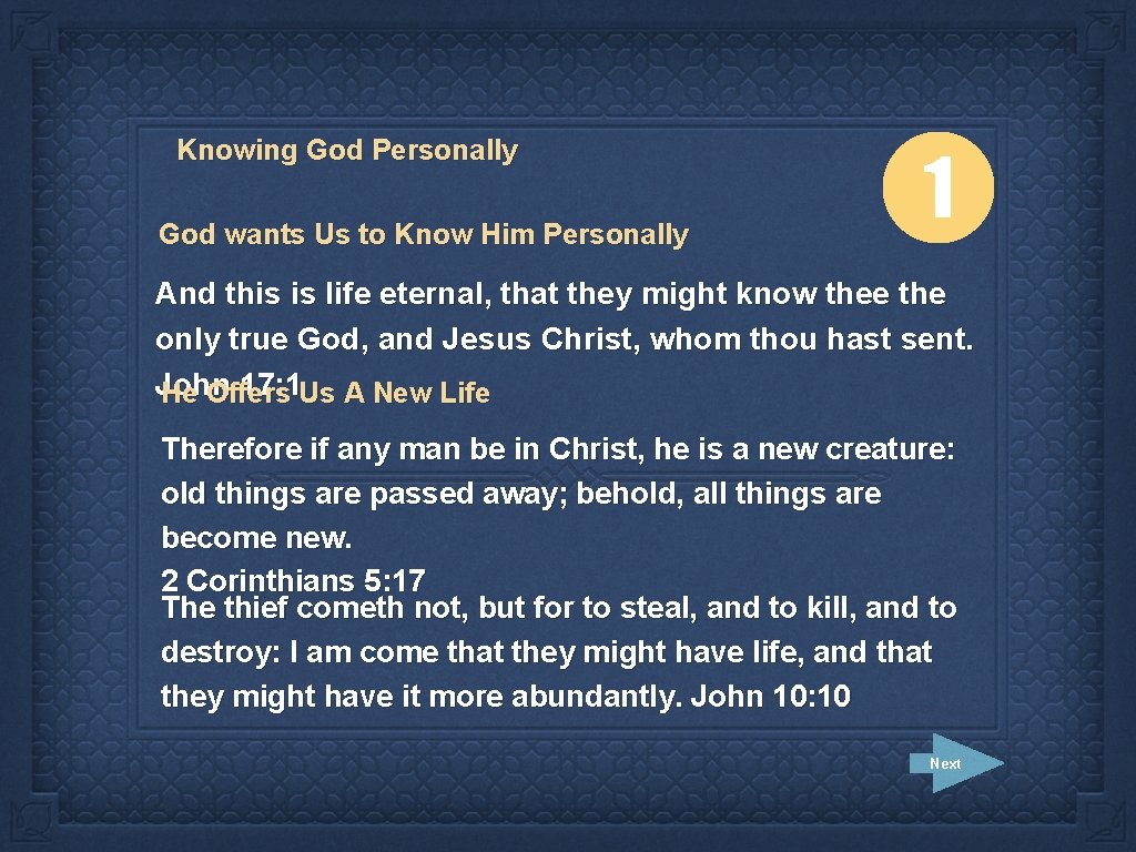 Knowing God Personally God wants Us to Know Him Personally 1 And this is