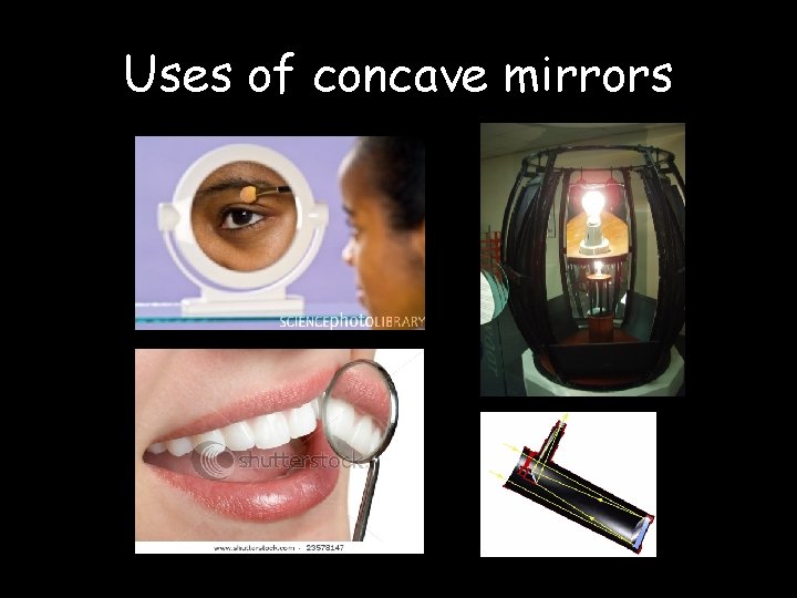 Uses of concave mirrors 