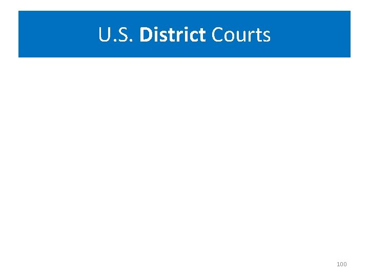 U. S. District Courts 100 