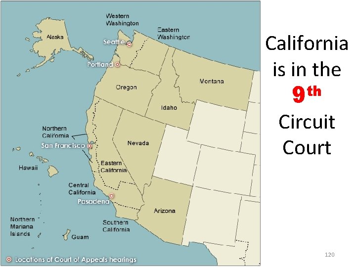 California is in the 9 th Circuit Court 120 