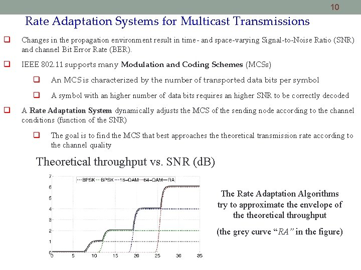 10 Rate Adaptation Systems for Multicast Transmissions Changes in the propagation environment result in 10 Rate Adaptation Systems for Multicast Transmissions Changes in the propagation environment result in