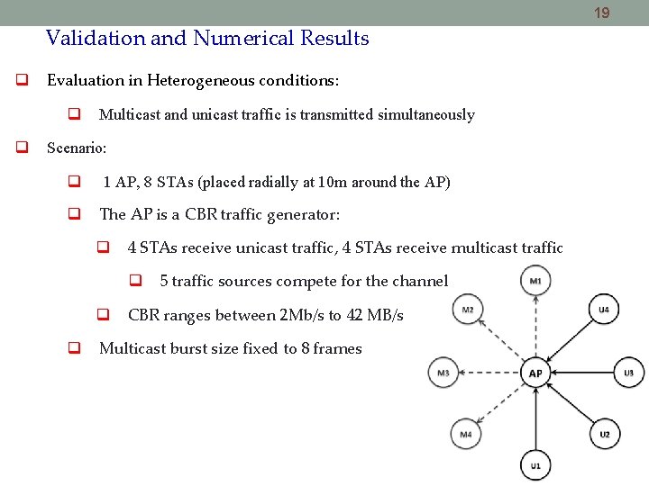 19 Validation and Numerical Results Evaluation in Heterogeneous conditions: Multicast and unicast traffic is 19 Validation and Numerical Results Evaluation in Heterogeneous conditions: Multicast and unicast traffic is
