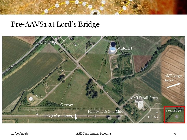 Pre-AAVS 1 at Lord’s Bridge MERLIN AMI Large Array CAT AMI Small Array 4