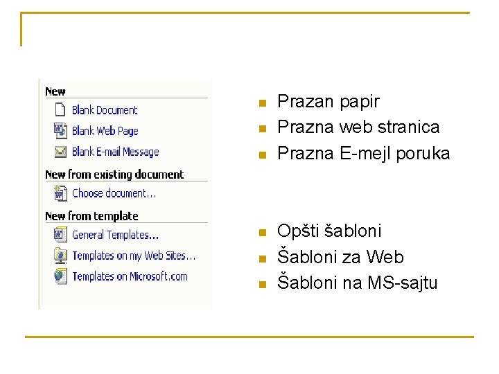 n n n Prazan papir Prazna web stranica Prazna E-mejl poruka Opšti šabloni Šabloni