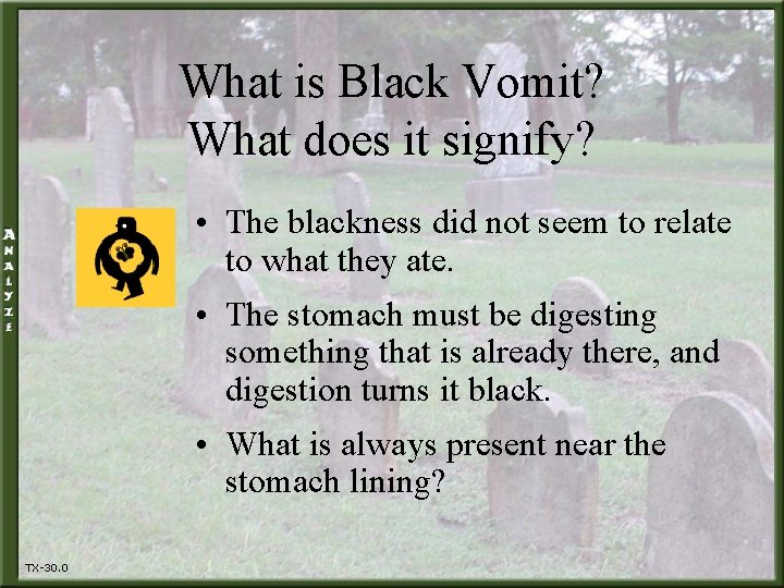 What is Black Vomit? What does it signify? • The blackness did not seem