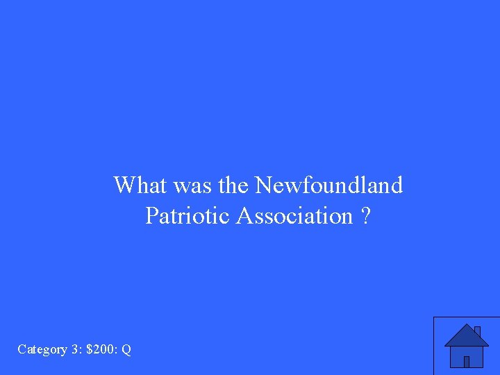 What was the Newfoundland Patriotic Association ? Category 3: $200: Q 