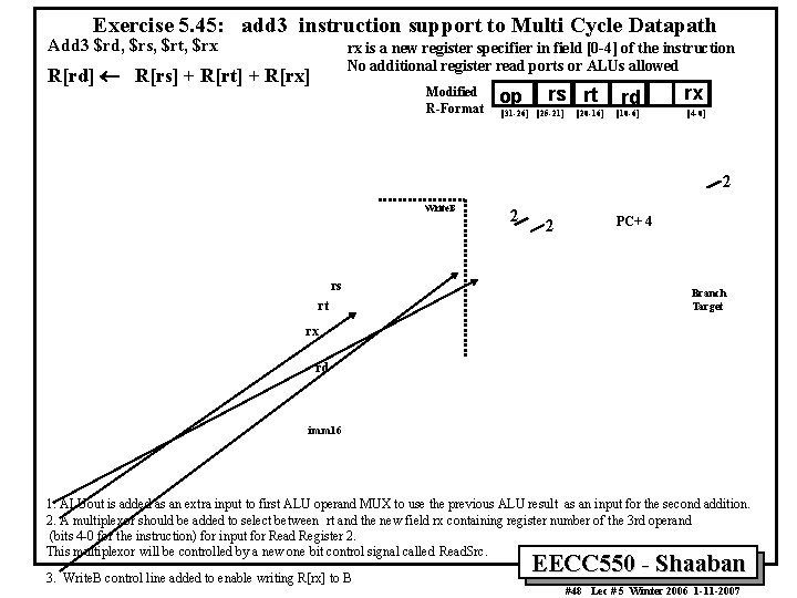 Exercise 5. 45: add 3 instruction support to Multi Cycle Datapath Add 3 $rd,