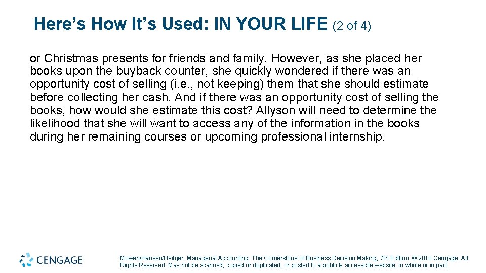 Here’s How It’s Used: IN YOUR LIFE (2 of 4) or Christmas presents for