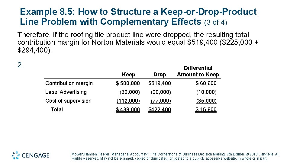 Example 8. 5: How to Structure a Keep-or-Drop-Product Line Problem with Complementary Effects (3