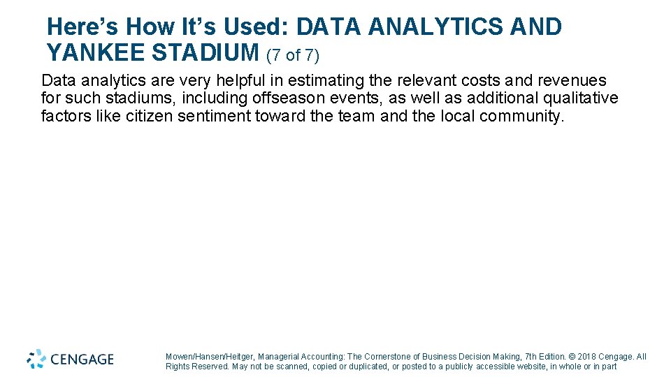 Here’s How It’s Used: DATA ANALYTICS AND YANKEE STADIUM (7 of 7) Data analytics