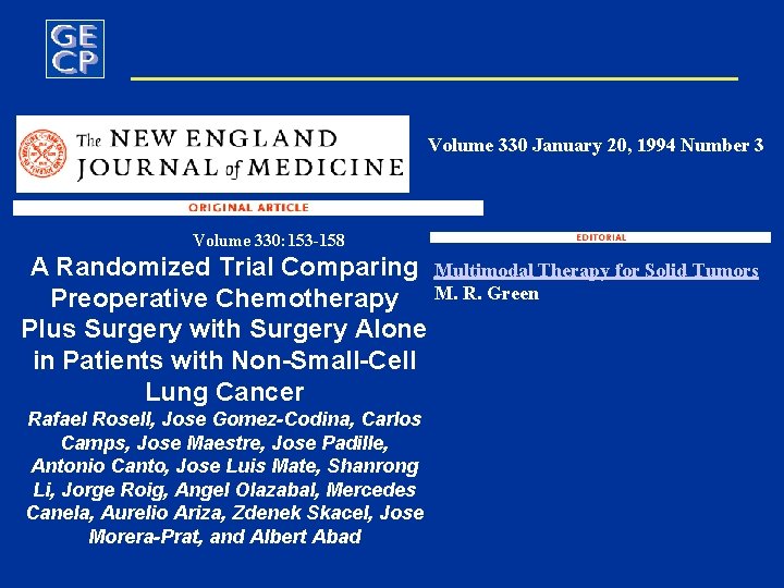 Volume 330 January 20, 1994 Number 3 Volume 330: 153 -158 A Randomized Trial