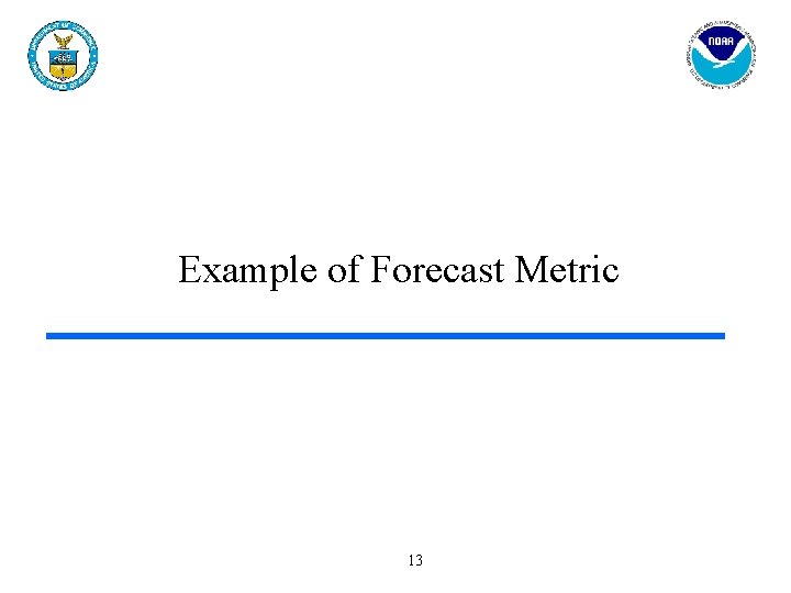 Example of Forecast Metric 13 