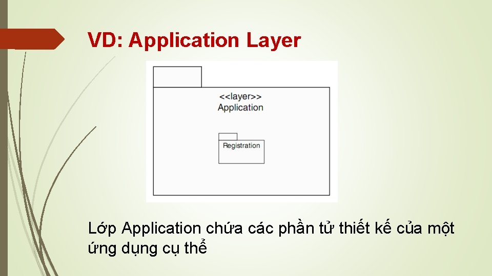 VD: Application Layer Lớp Application chứa các phần tử thiết kế của một ứng