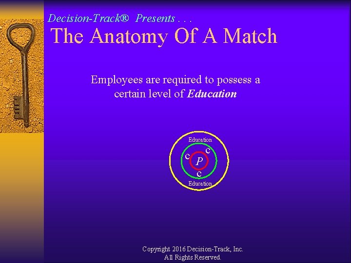 Decision-Track® Presents. . . The Anatomy Of A Match Employees are required to possess Decision-Track® Presents. . . The Anatomy Of A Match Employees are required to possess