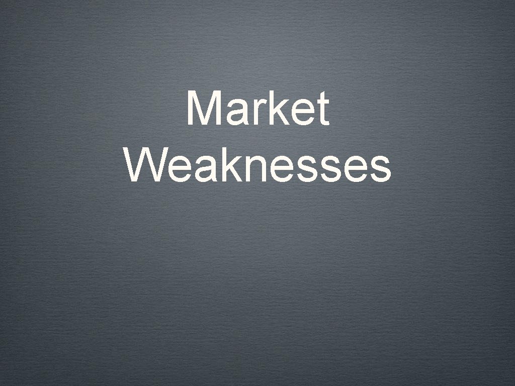 Market Weaknesses 