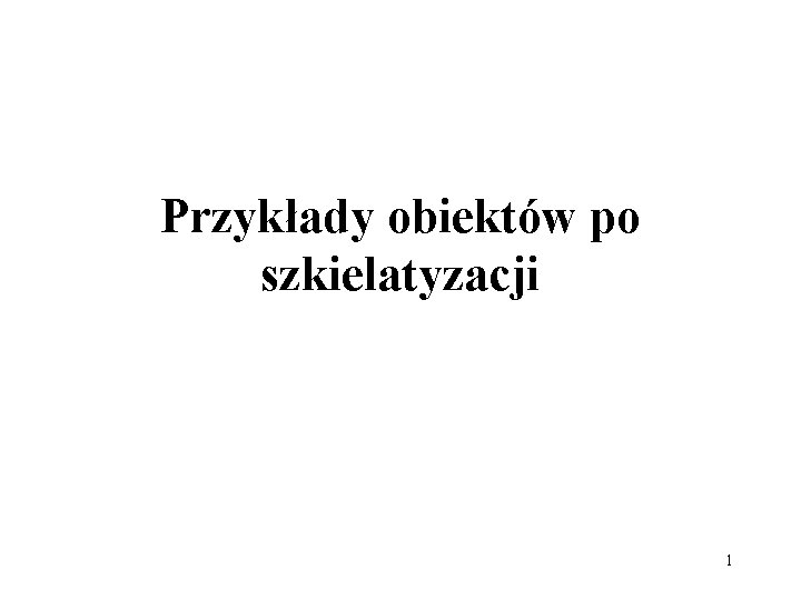 Przykłady obiektów po szkielatyzacji 1 