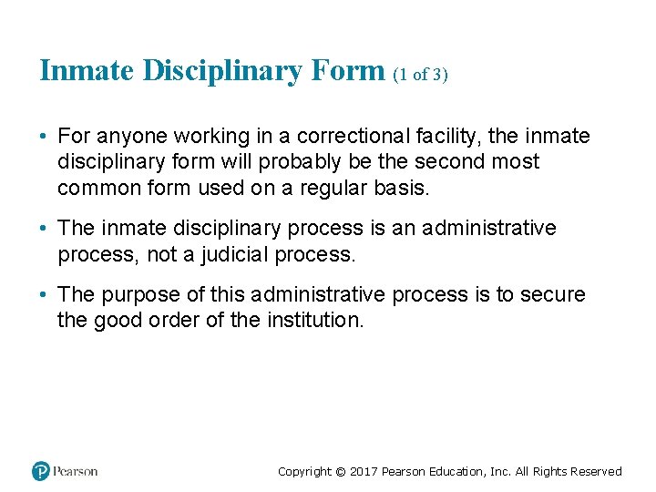 Inmate Disciplinary Form (1 of 3) • For anyone working in a correctional facility,