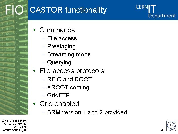 What is CASTOR A hierarchical Mass Storage System