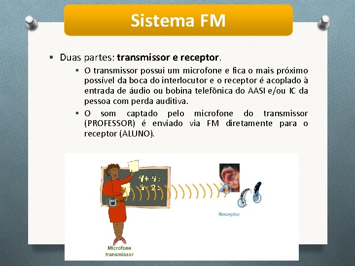 Sistema FM § Duas partes: transmissor e receptor. § O transmissor possui um microfone
