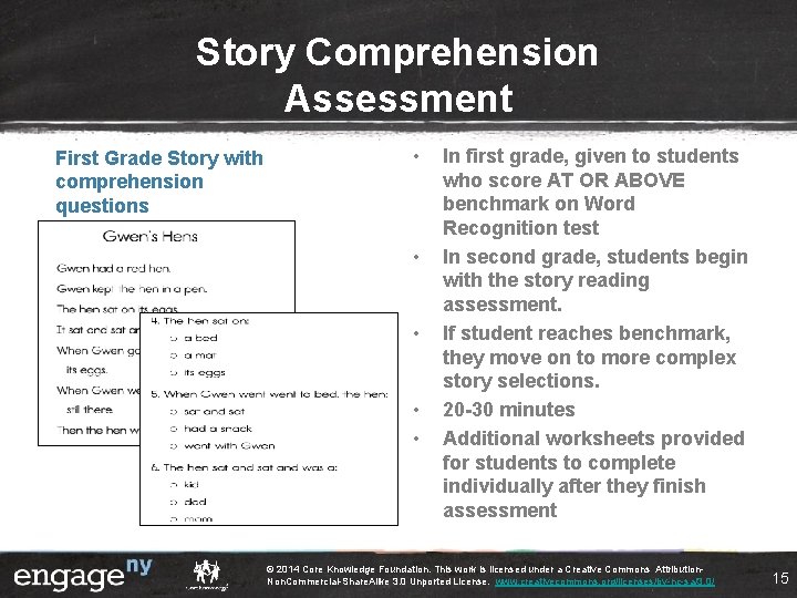 Story Comprehension Assessment First Grade Story with comprehension questions • • • In first