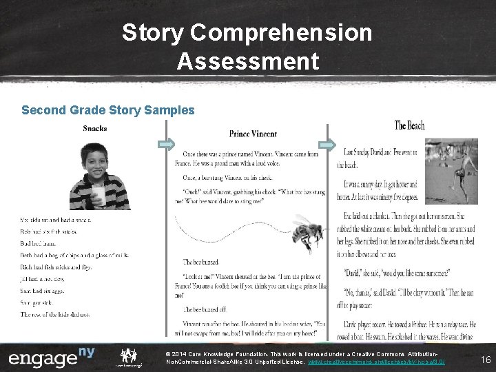 Story Comprehension Assessment Second Grade Story Samples © 2014 Core Knowledge Foundation. This work