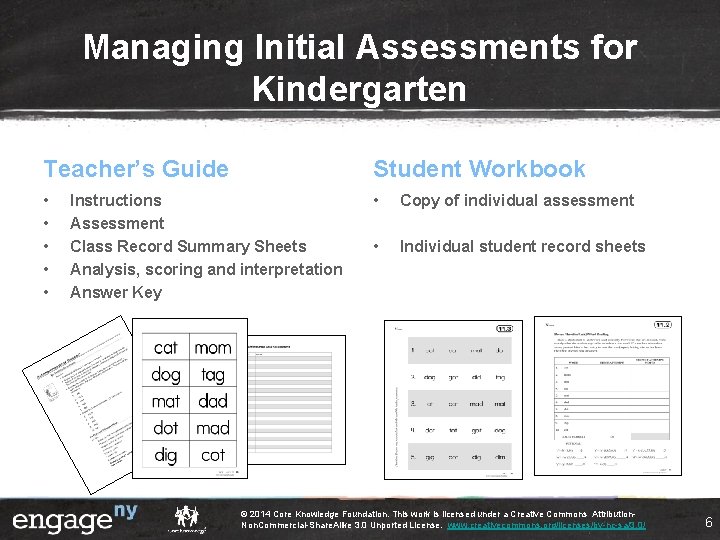Managing Initial Assessments for Kindergarten Teacher’s Guide Student Workbook • • • Copy of