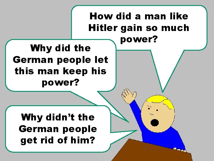 How did a man like Hitler gain so much power? Why did the German