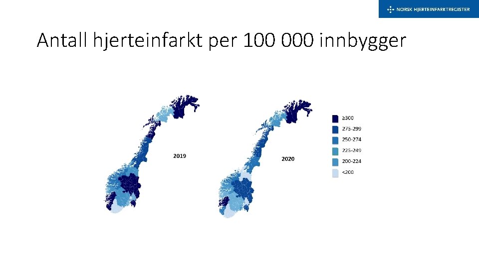 Antall hjerteinfarkt per 100 000 innbygger 