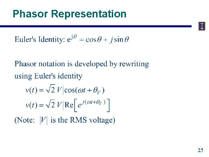 Phasor Representation 25 