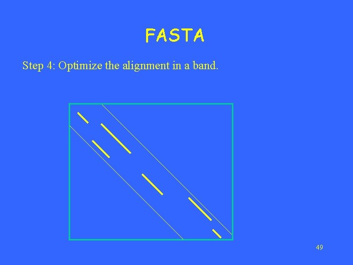 FASTA Step 4: Optimize the alignment in a band. 49 
