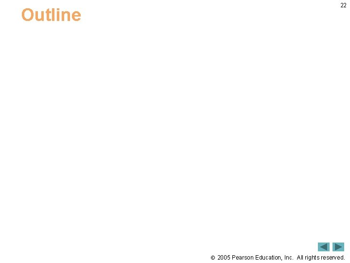 Outline 22 2005 Pearson Education, Inc. All rights reserved. 