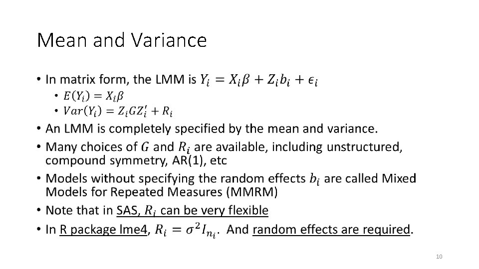 Mean and Variance • 10 