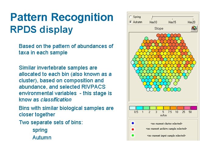 Pattern Recognition RPDS display Based on the pattern of abundances of taxa in each