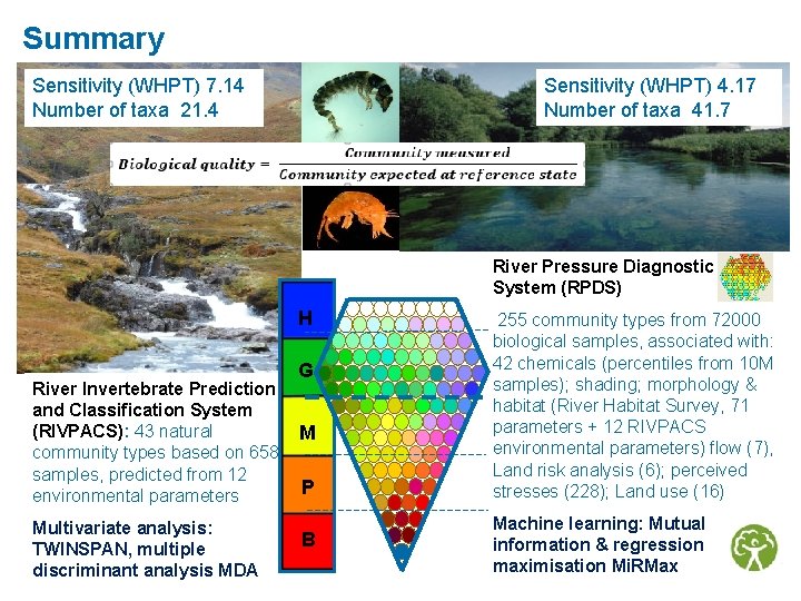 Summary Sensitivity (WHPT) 4. 17 Number of taxa 41. 7 Sensitivity (WHPT) 7. 14