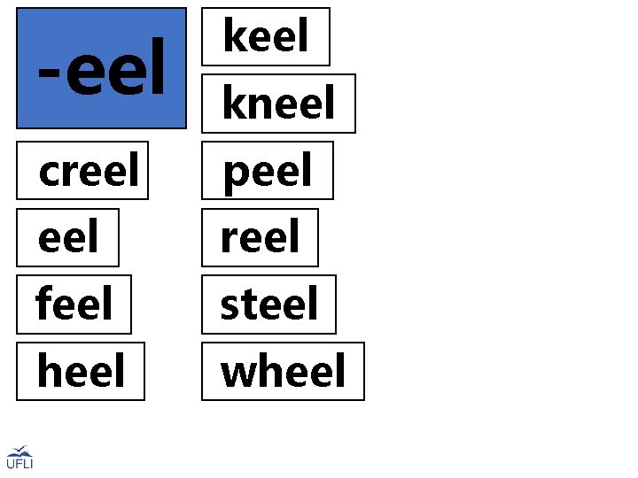 keel -eel kneel creel peel reel feel steel heel wheel 