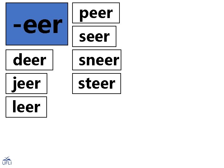 peer -eer seer deer sneer jeer steer leer 