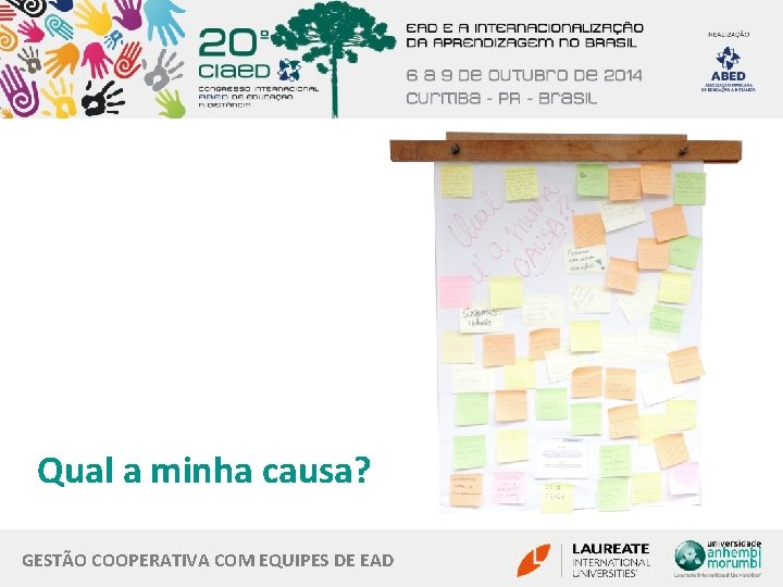 Qual a minha causa? GESTÃO COOPERATIVA COM EQUIPES DE EAD 