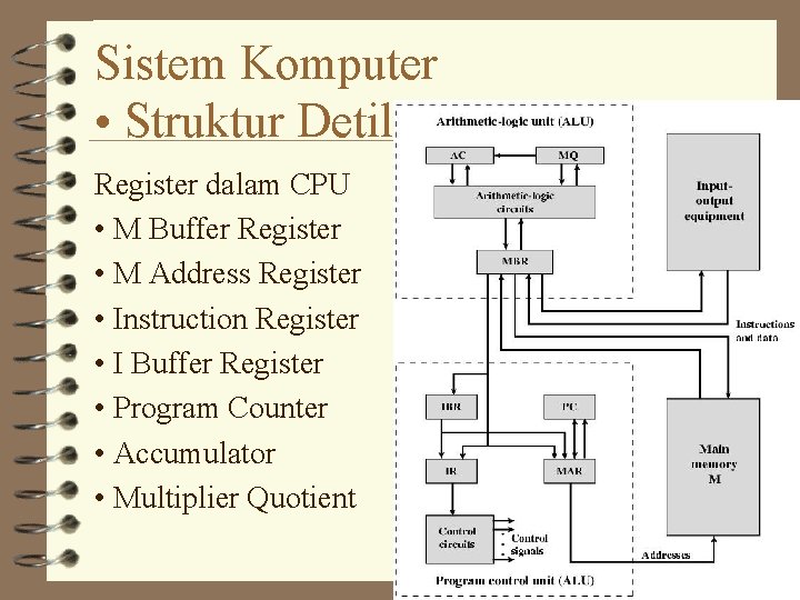 Sistem Komputer • Struktur Detil Register dalam CPU • M Buffer Register • M