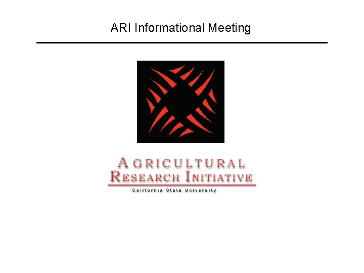 ARI Informational Meeting 