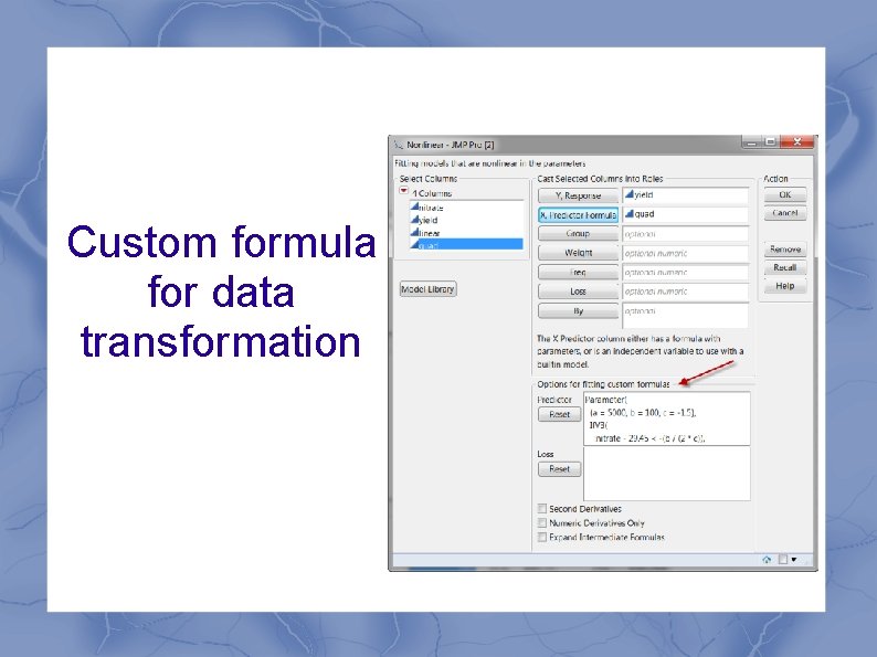 Custom formula for data transformation 