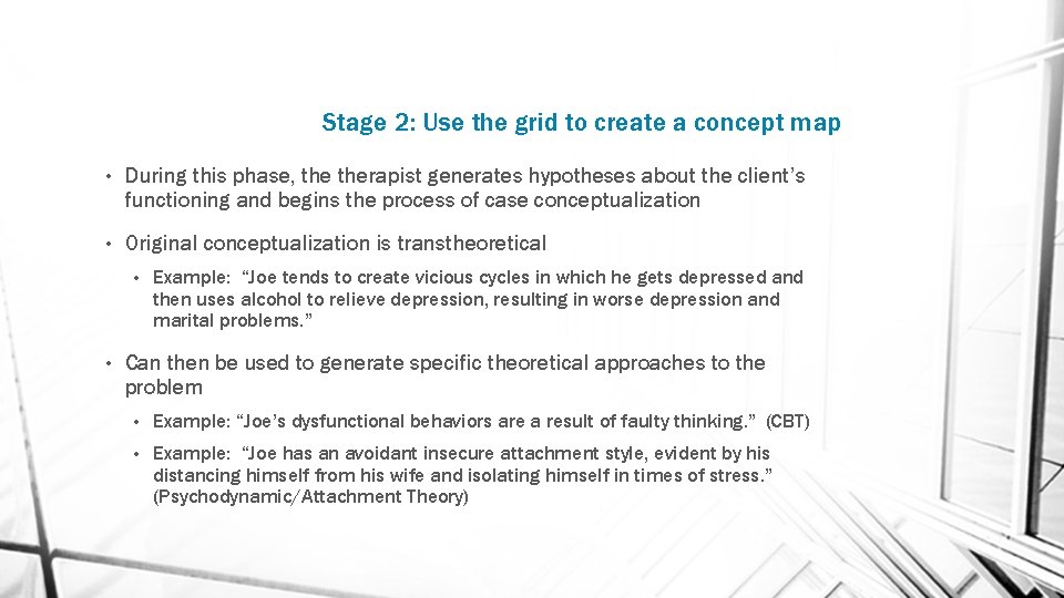 Stage 2: Use the grid to create a concept map • During this phase,