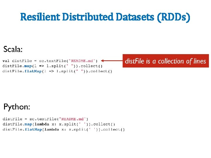 Resilient Distributed Datasets (RDDs) 