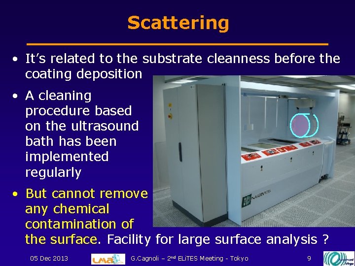 Scattering • It’s related to the substrate cleanness before the coating deposition • A