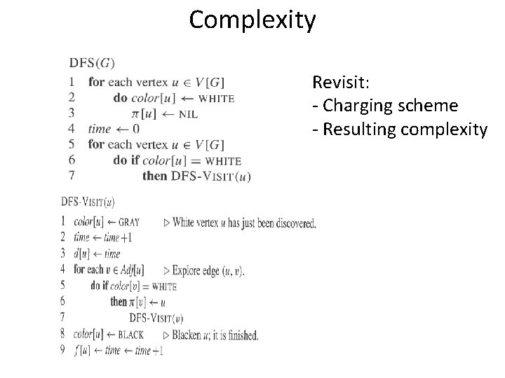 Complexity Revisit: - Charging scheme - Resulting complexity 
