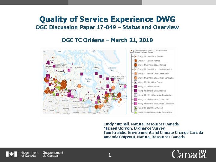 Quality of Service Experience DWG OGC Discussion Paper 17 -049 – Status and Overview