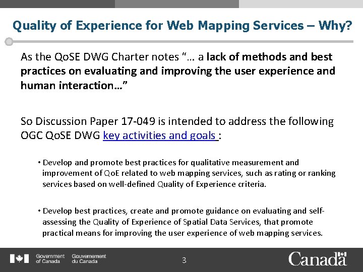 Quality of Experience for Web Mapping Services – Why? As the Qo. SE DWG