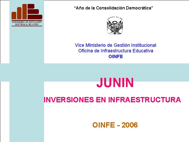 “Año de la Consolidación Democrática” Vice Ministerio de Gestión Institucional Oficina de Infraestructura Educativa