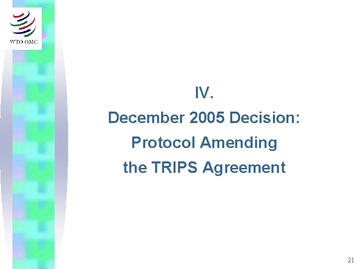 IV. December 2005 Decision: Protocol Amending the TRIPS Agreement 21 